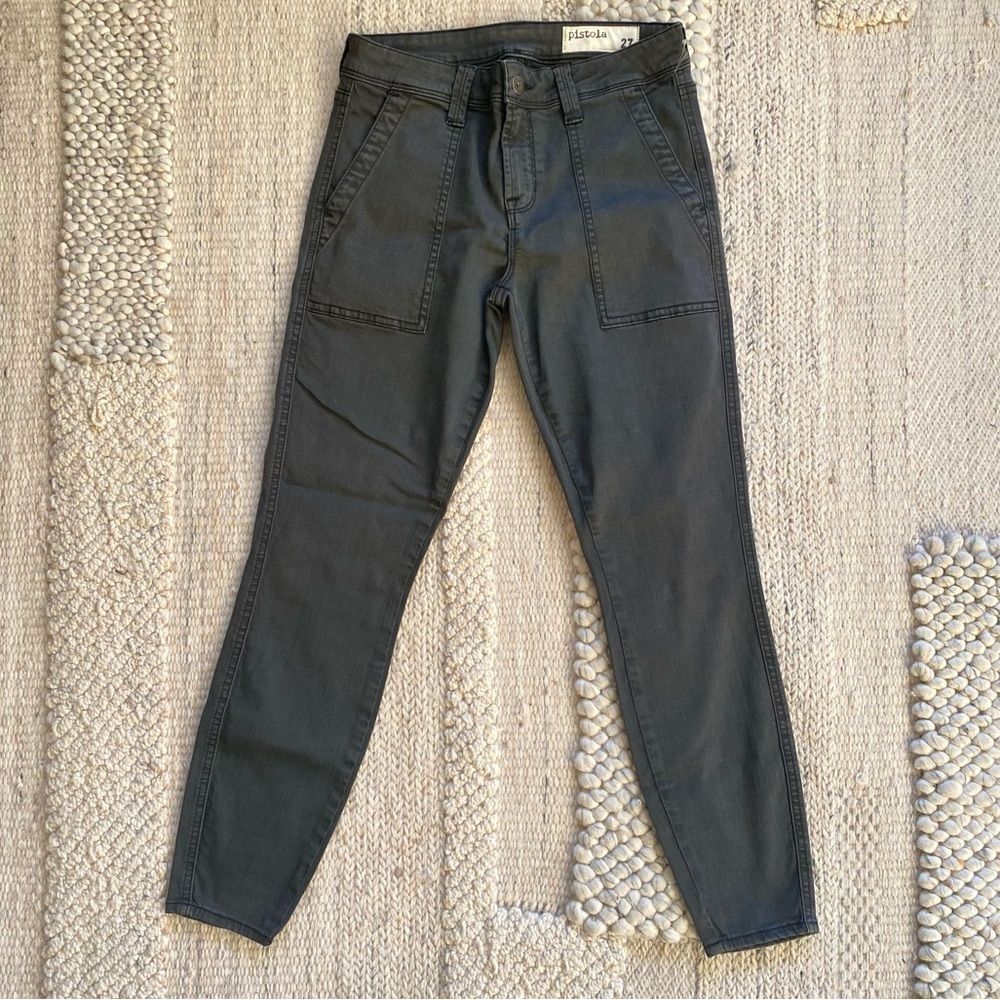 Pistola Utility Cargo Skinny Crop Twill Jeans Black Size 27 NWOT